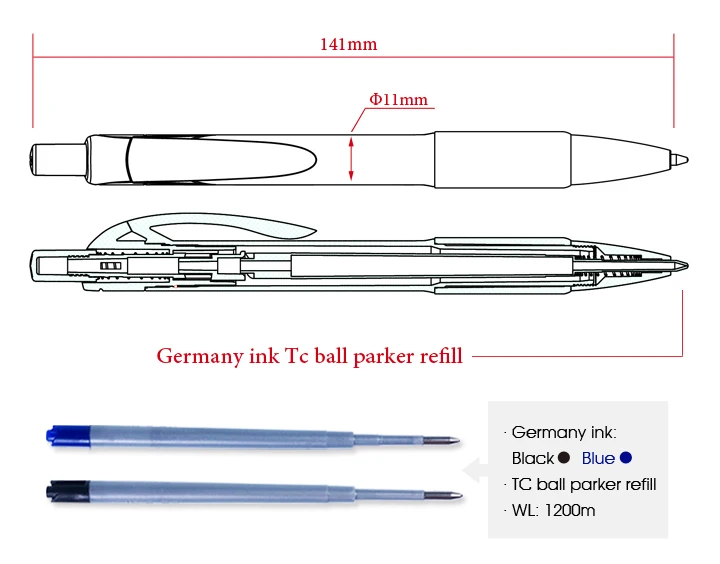 al por mayor Printed company names Advertising customized quality biro promotional pens with custom logo Printed
