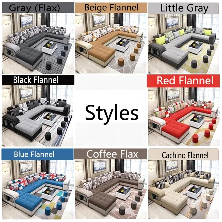 Living room sofa set sectional 4 parts a set luxury and modern corner fabric living room arab l shaped sofa design