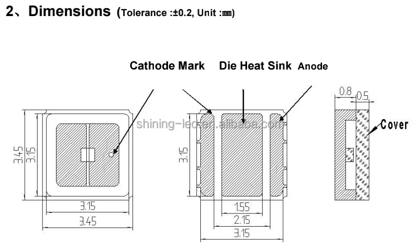 Wholesale Deep UVB Diode For Vitiligo Curing Disease Phototherapy 0.2W 0.5W UV-B 3535 SMD 308nm 310nm UVB 311nm LED chip specs
