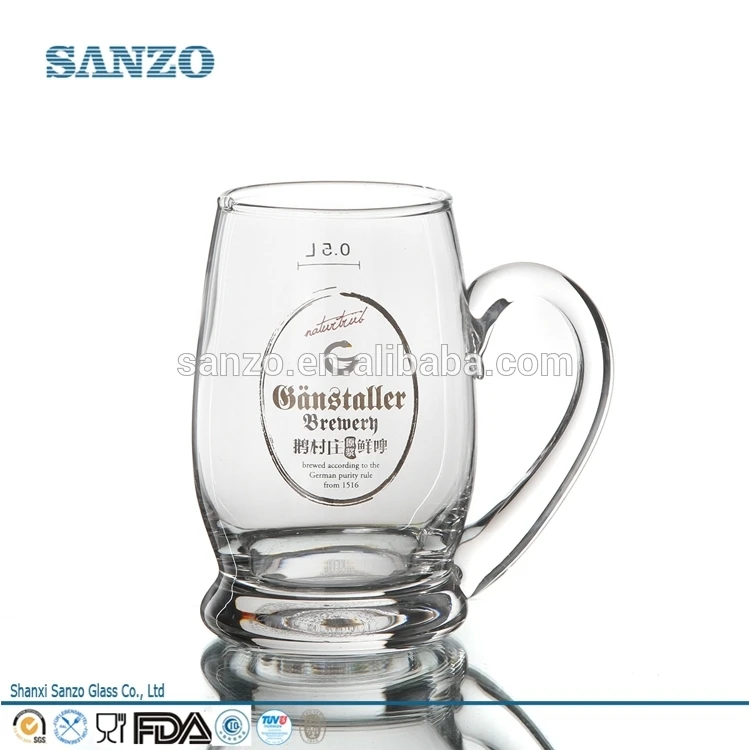 Sanzo на стеклянная посуда производитель новый индивидуальные подарок немецкого пива стеклянная ручка кружка