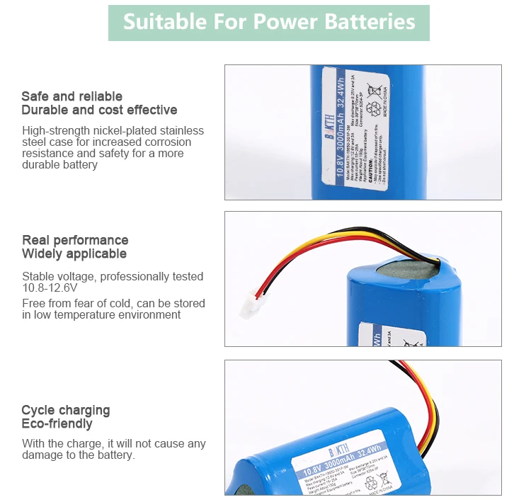 Original rechargeable lithium ion 18650 10.8V 3000 mAh battery high discharge rate li-ion battery pack