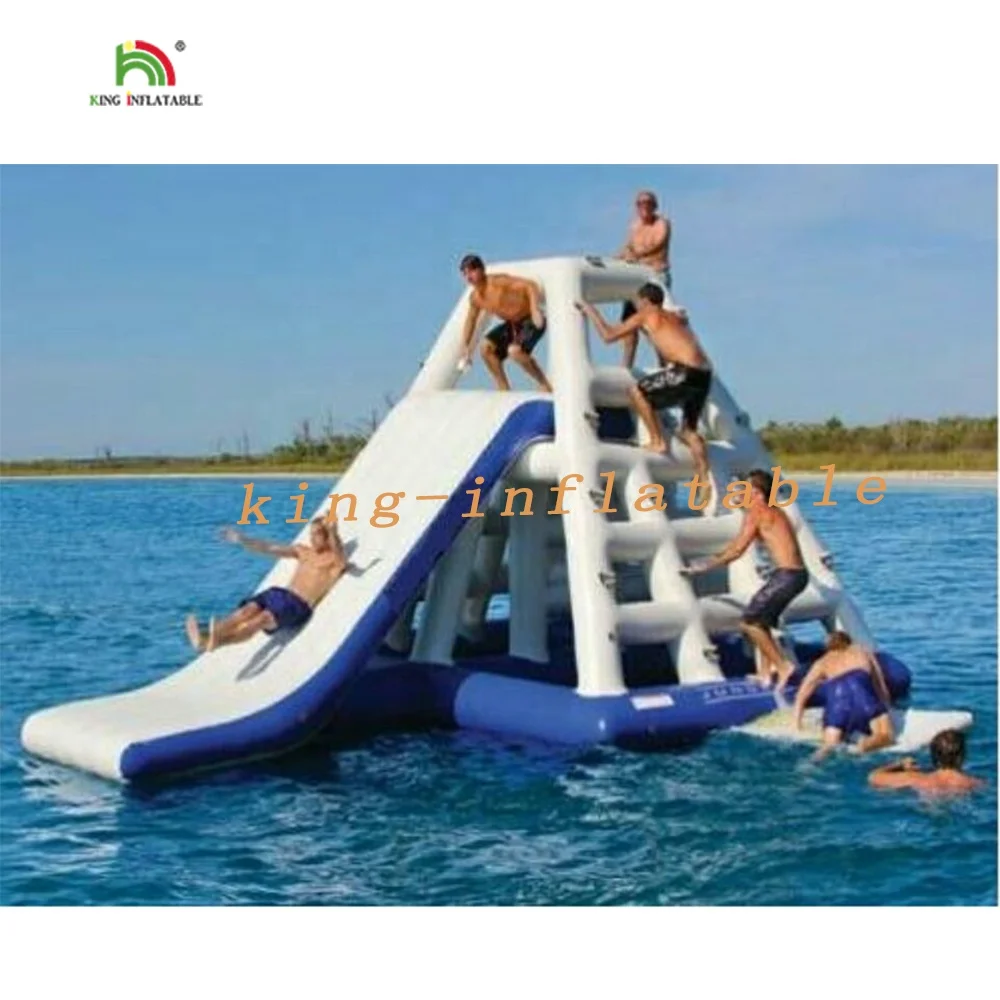 Floating Inflatable Water slide with Catapults blob inflatable water slide on water