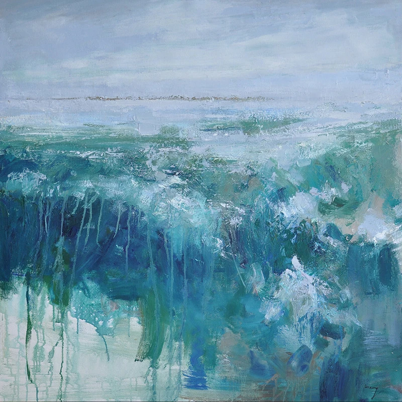 Blue ocean design handmade modern abstract seascape oil painting framed other decorative seascape paintings on canvas