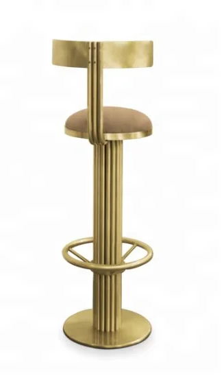 luxurious rotate stainless steel tube velvet cushion counter stool