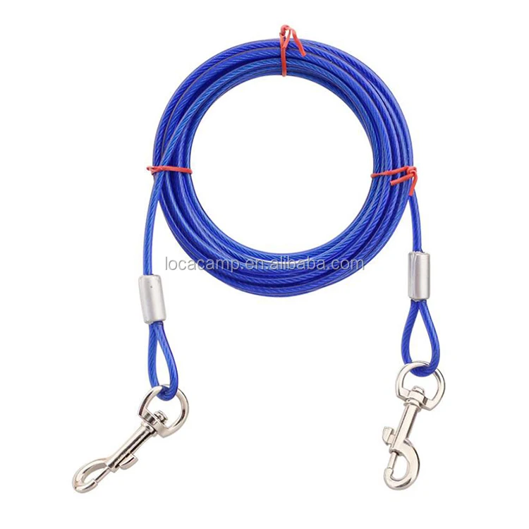 chrome plating big pet dog stake with stainless steel rope  Heavy Duty for Medium-Large Dogs Up to 125 lbs