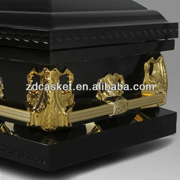 Black funeral caskets and coffins