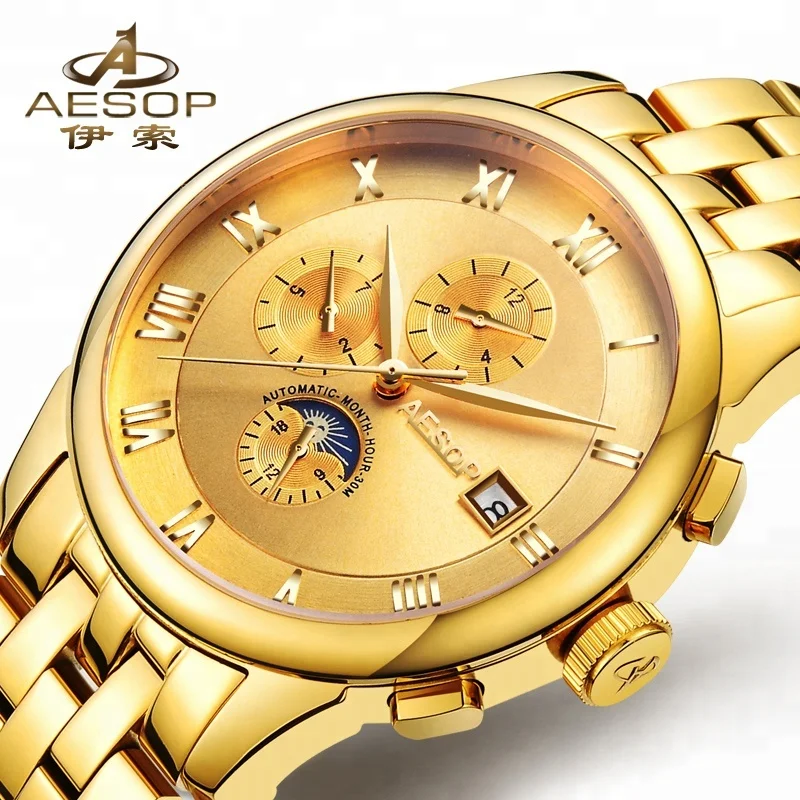 Aesop mechanical watch new customizable LOGO men automatic watch waterproof mechanical watch