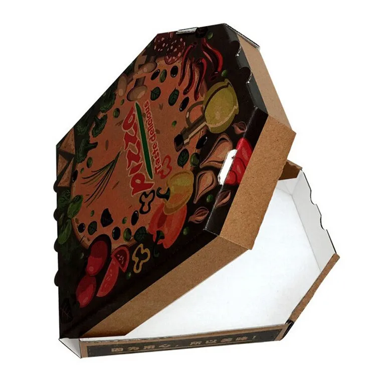 custom corrugated paper take out personalized cheap pizza boxes with handle