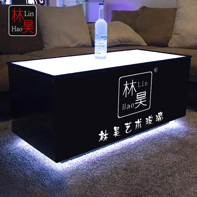 iorn led low glass lounge coffee table