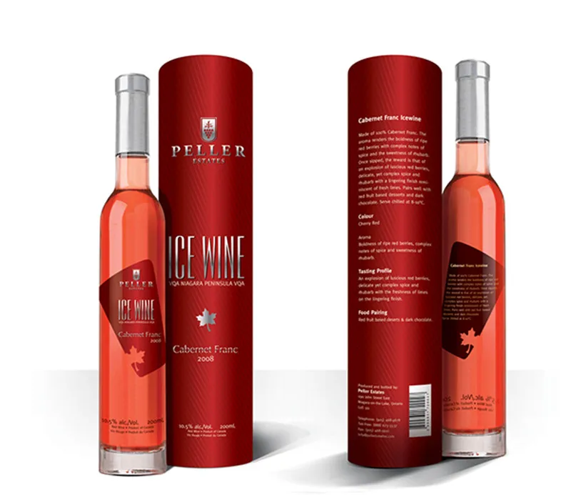 round tube wine gift box 200ml,500ml wine glass bottle packaging paper tube custom printed cylinder box shenzhen supplier