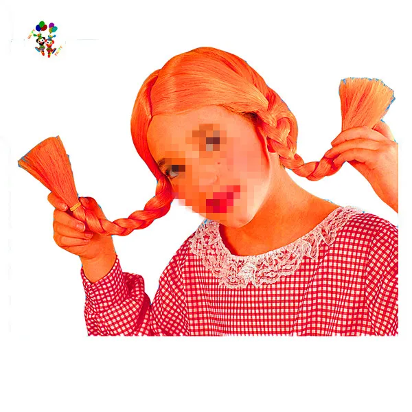 Naughty Girls Orange Color Plaits Synthetic Party Kids Wigs HPC-1392