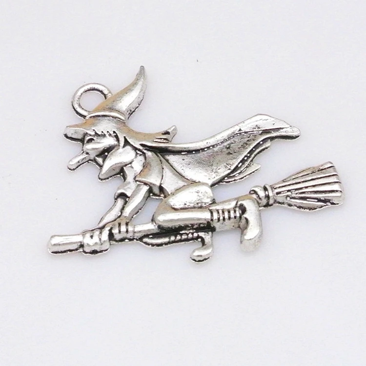 
tibetan silver metal alloy charms cartoon Halloween witch pendants charms for children DIY jewelry making 