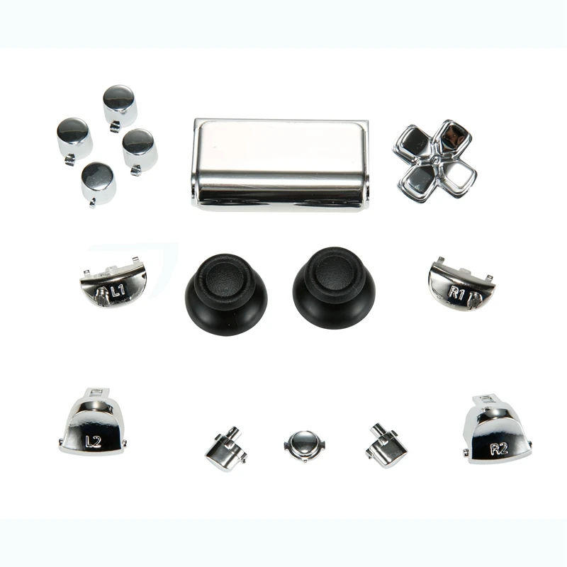 Chrome Buttons Full Sets Mod Kits Repair Parts for PS4 Pro Controller JDM040