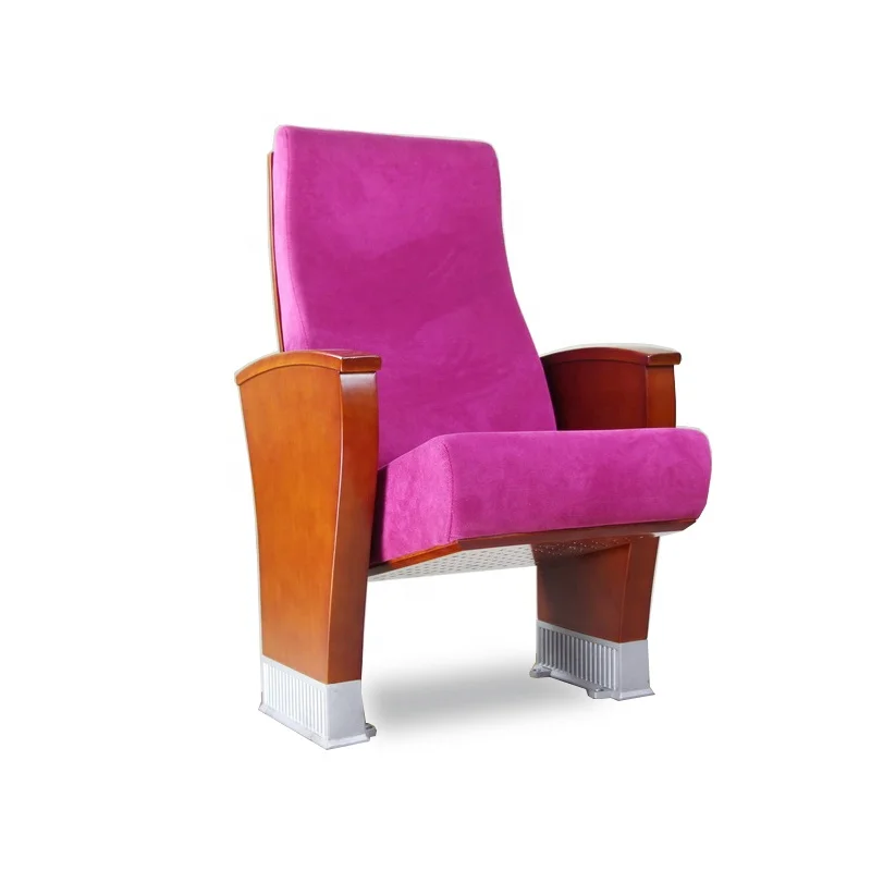 Luxury Style Fabric Upholstered Lecture Hall Chair With Tip-up Seat