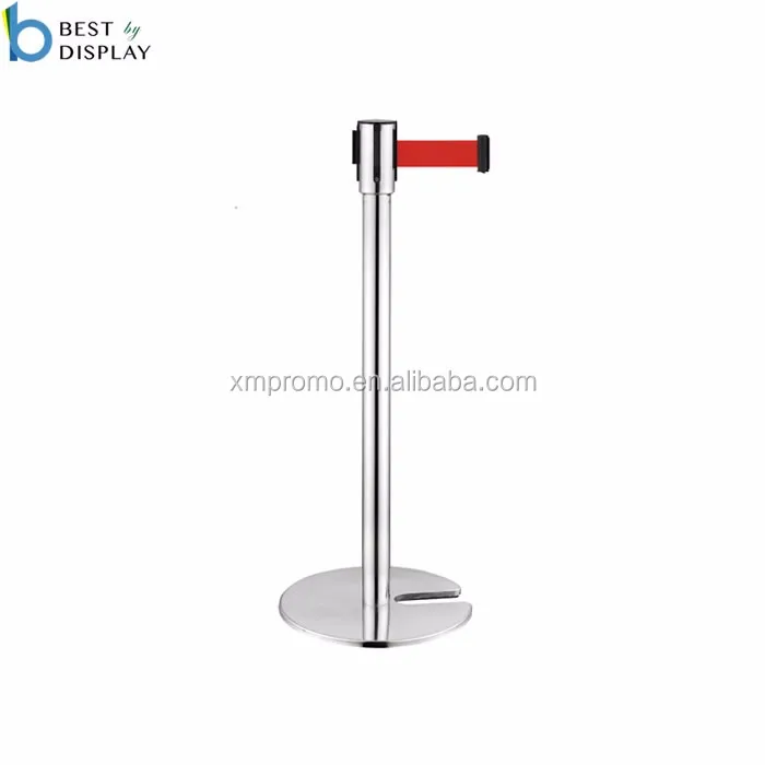 Dual Line Retractable Belt Queue Barrier Stand / Retractable Belt Stanchion