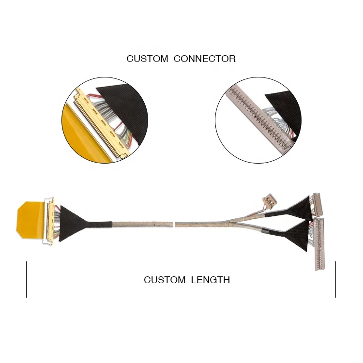 I-PEX 20453-240T-03 to HIROSE DF14-25S-1.25C TO DF13-10S-1.25C lvds cable assembly