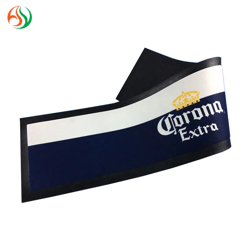 AY Crazy Selling Full Colour Printing Nitrile Rubber Bar Runner Waterproof Bar Counter Mat Custom Rubber Bar Mat