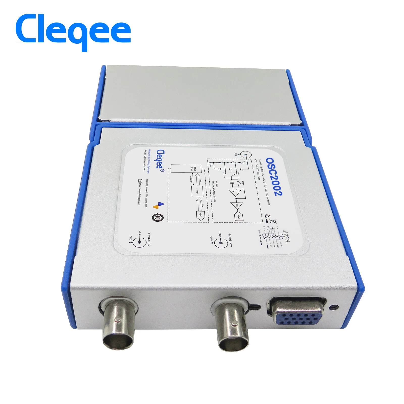 Cleqee C550 PC Virtual Digital Handheld Oscilloscope 2 Channel Bandwidth 50Mhz sampling data 1G with probe USB cable