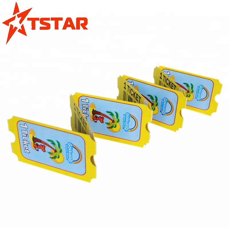 Wholesale custom printed arcade game raffle redemption lottery tickets for arcade games