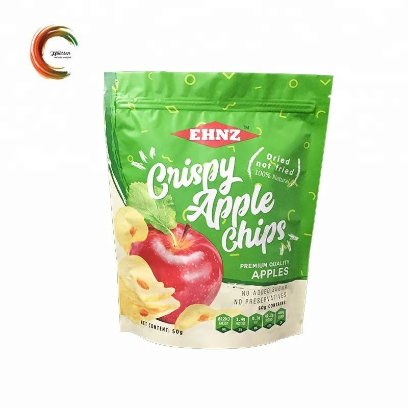 Stand up chips packing zip lock aluminum foil bag