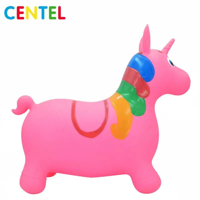 
Phthalate Free PVC Inflatable Jumping Bouncy Hopper Pink Unicorn Toys For Toddler 