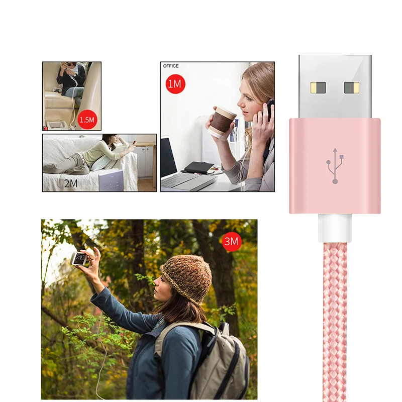  Прямая продажа с завода нейлоновый Плетеный usb-кабель XYZlink для зарядного устройства