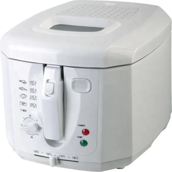 deep fryer plastic housing 3L capacity 1800W Fixed oil pan with nonstick coating Light indicator Adjustable tempe