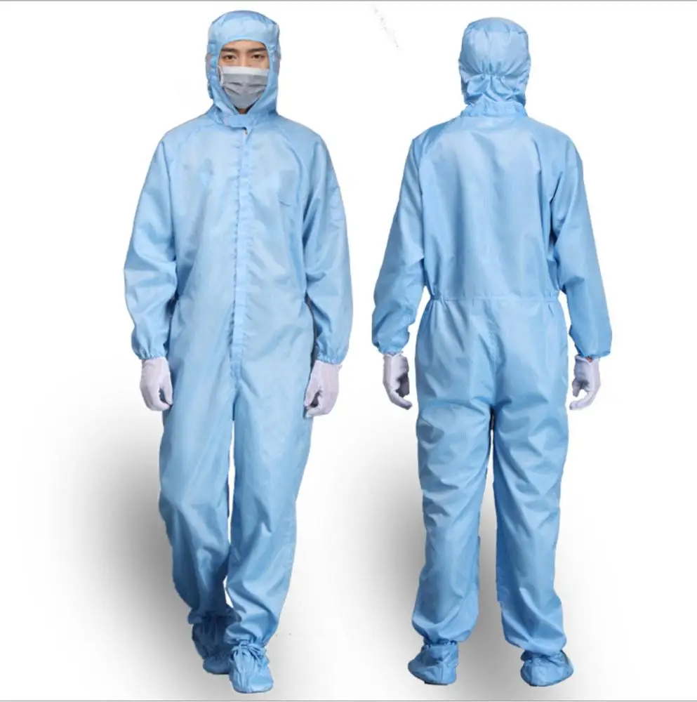 Antistatic ESD Laboratory Coverall Jumpsuit With Attached or Seperate Hood