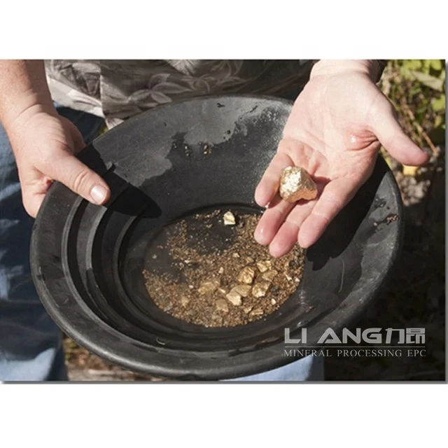 Gold panning pan for the sand, alluvial, placer gold mine for gold seekers