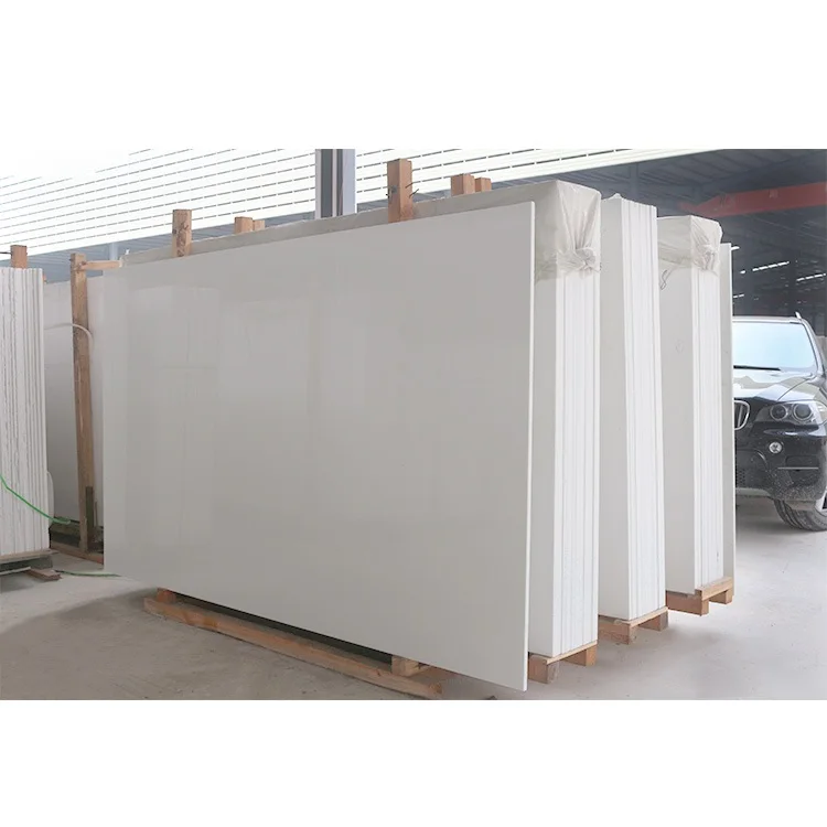 
Factory direct sell nano glass stone artificial white marble vanity top 