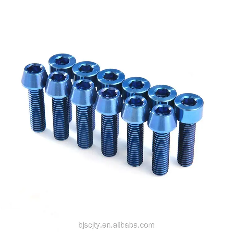 Factory supply DIN912 Bike colored bolts hex socket m5 titanium screws for Mountain Bike