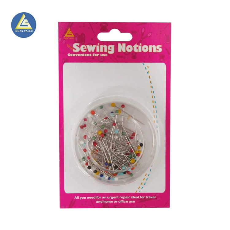 Plastic colorful Glass Head Pins Straight Dressmaker Pins for Sewing Craft