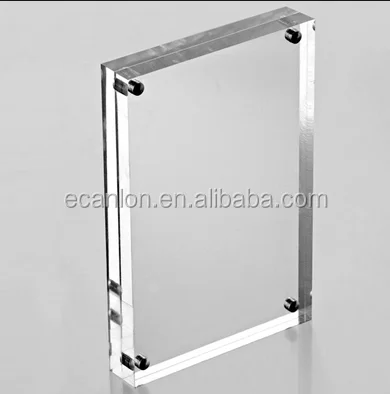 Clear perspex 4x6 frameless picture frames, magnetic clear acrylic picture frame