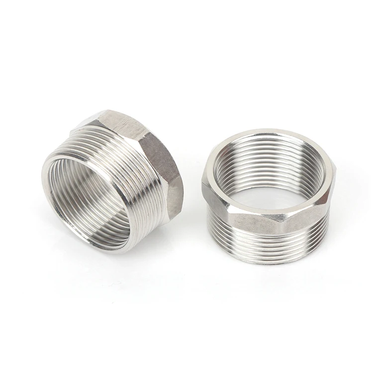 stainless steel 201 304 pipe fitting SUS male female threads hex reducing bushing water plumbing pipe extension reducing fitting