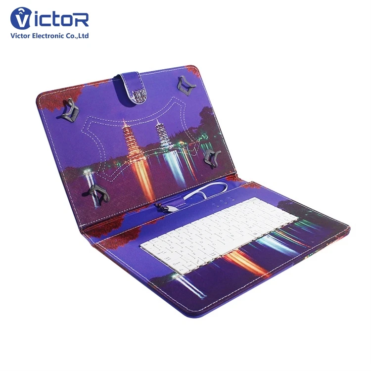 Fancy Artwork 10 Inch Kickstand Tablet Case with Wired Keyboard