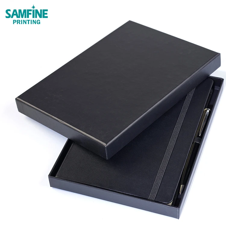 Custom business gift logo loose leaf 3 ring FSC paper notebook agenda journal jotter print on demand.
