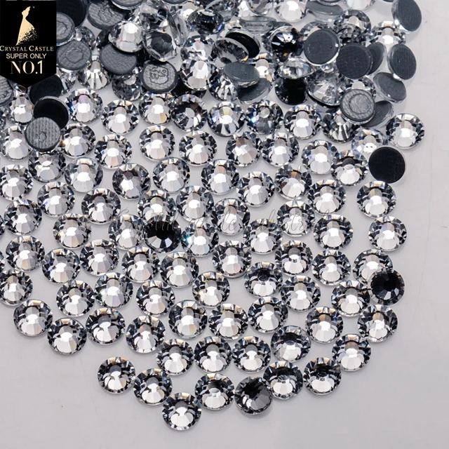 5A 1440Pcs SS16 4mm Glass Crystal Clear White flatback Iron On Strass Crystal Hotfix For Clothing