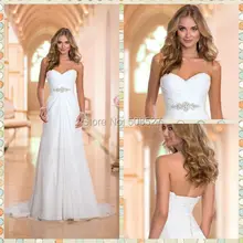 Vestido De Noiva Hot Sale Stock US Size 2-4-6-8-10-12-14-16-18-20-22 White/Ivory Chiffon Pleat Crystal Wedding Dress Bridal Gown