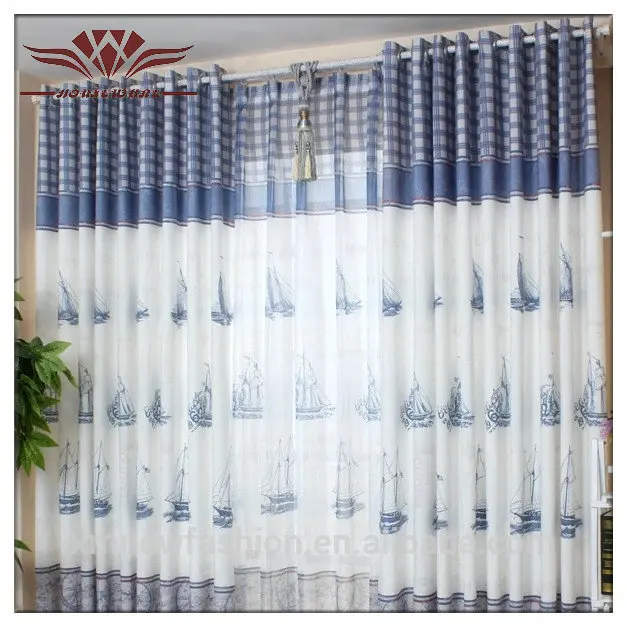 печатных затемнения окна шторы, современный дизайн prinited плотными шторами, парусное судно печатных затемнения занавес