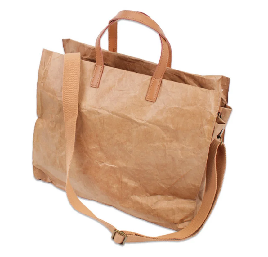 wholesale new material kraft paper women bags handbag custom, waterproof paper lady handbag tote bag shoulder