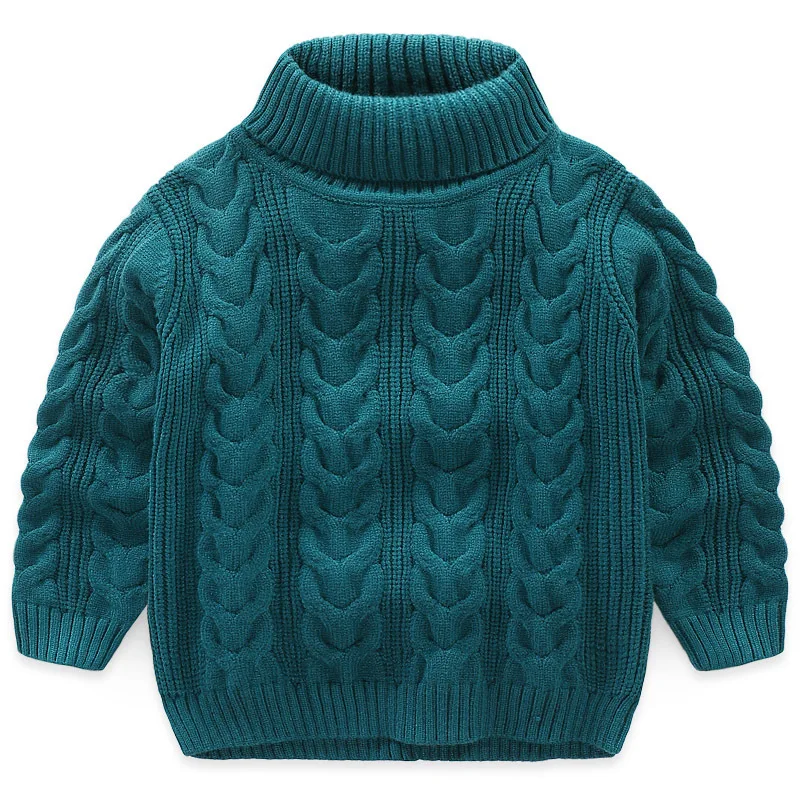 
High quality knitted children high-collar thickened sweater baby boys pullover sweater 