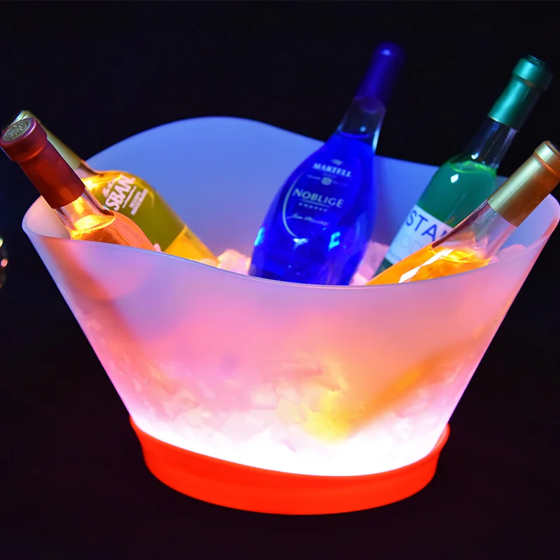 2023 Hot Selling  Pp Material Tray Hotel Promotional Led Ice Bucket For Beer