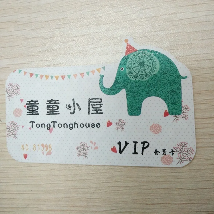 Plastic Loyalty membership Card with custom shape printed