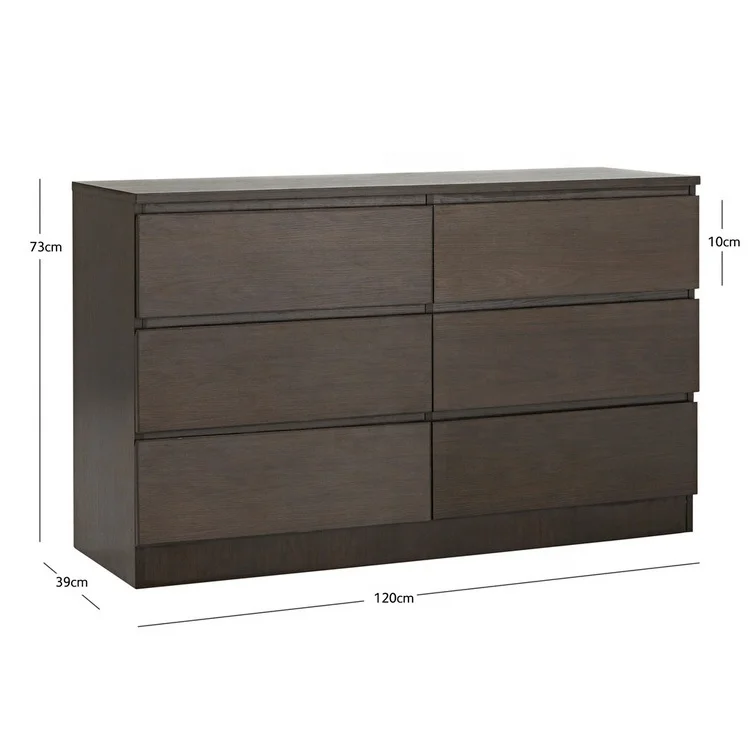 Amazon hot sale white color 6 drawer dresser drawer organizer