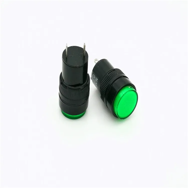 12mm pilot light 10mm mounting hole indicator lamp 12v 24v 220v small electronic signal red green yellow