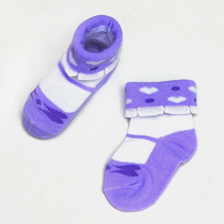 Hot Selling Lovely Heart-shape Pattern Printed Newborn Baby Socks 010