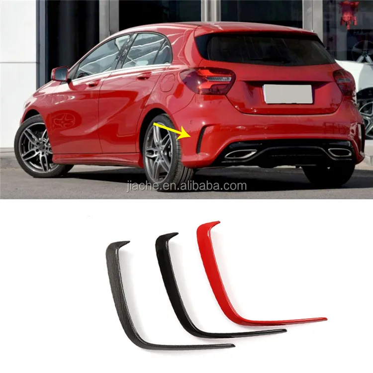Carbon Fiber Rear Bumper Spoiler Vent Cover Trim for Mercedes-Benz A Class W176 A200 A260 A45 AMG 2014-2017 Not standard