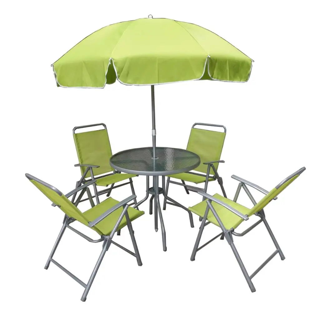Уличная мебель, 4 шт., Набор садовых столов и стульев с зонтиком, обеденный набор для патио
