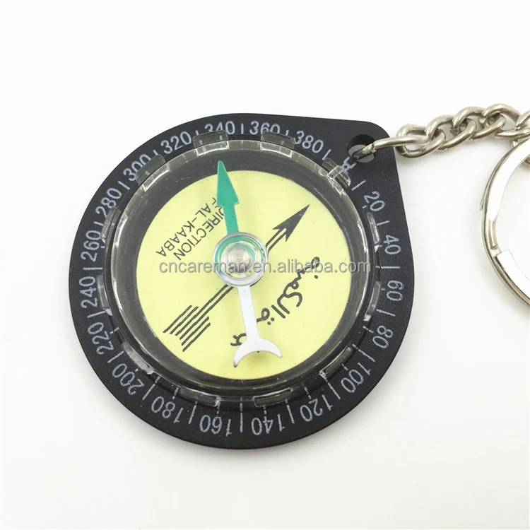 Plastic Keychain Muslim Compass, Pocket Keyring Gift Compass Islamic Prayer Mecca Makkah Hajj & Umrah OEM Orders Accepted