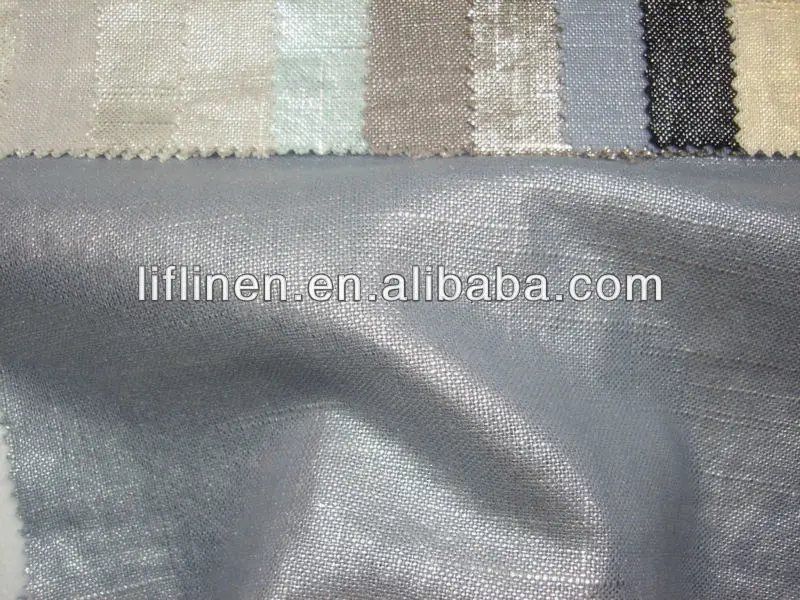 light weight natural watercolor linen metallic gold foil fabric